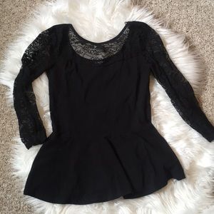 Black Peplum Top